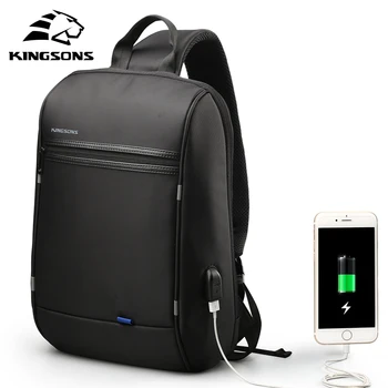 

Kingsons 13.3" laptop Chest Bag for Men External USB Charge waterrproof Canvas Casual anti-theft Crossbody Bag for Short Trip