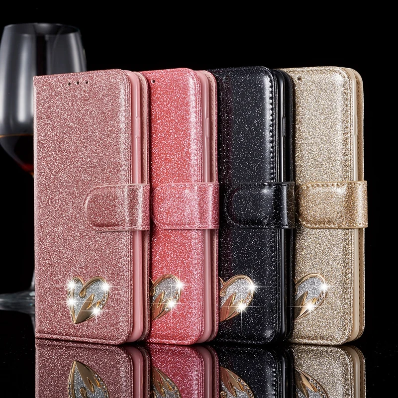 

Leather Flip Cover Wallet Case for Etui Samsung S10 S 10 Glittering Magnetic Phone Cover for Coque Samsung Galaxy S10 Book Case