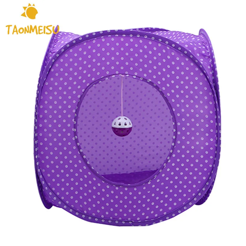 Portable Foldable Cute Dots Pet Tent  Outdoor Indoor Tent For Kitten Cat Small Dog Puppy Kennel Tents Cats Nest Toy House New