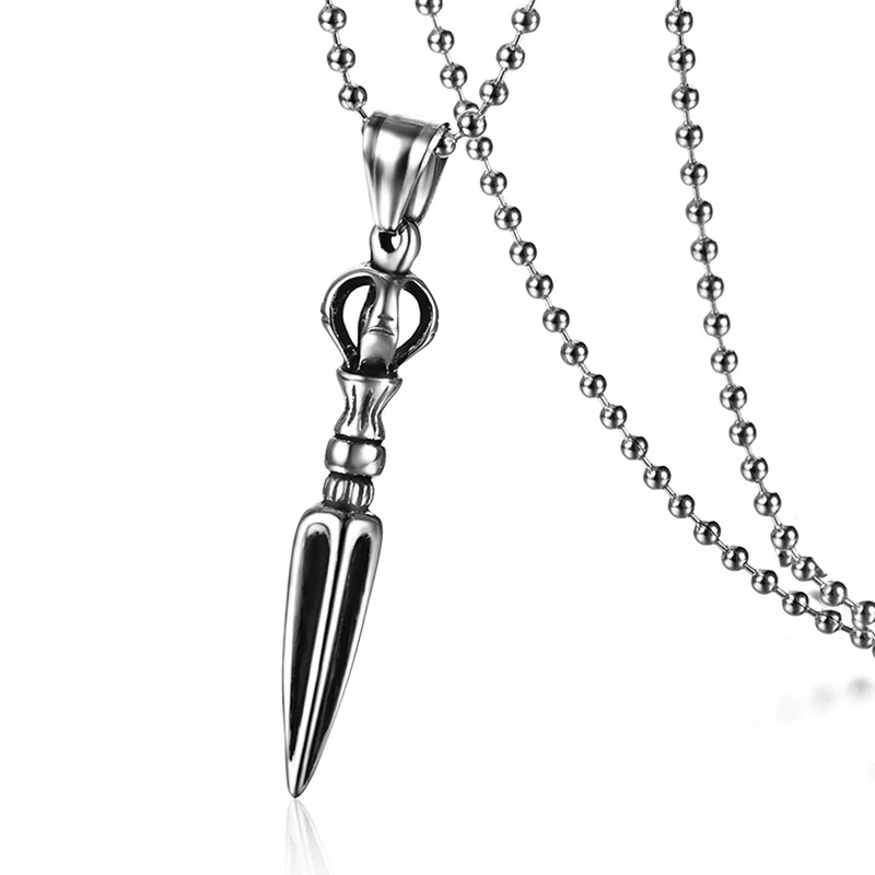 

316L Stainless Steel Jiang Mochu Antique Dagger Pendants Necklace for Men vajra evil The Tibetan Buddhism Jewerly