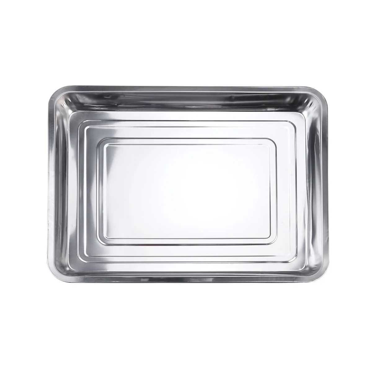 

1pc Stainless Steel Grill Plate Resuable Dish Drying Tray Dish Washer Grill Pan 45x35x4.8cm