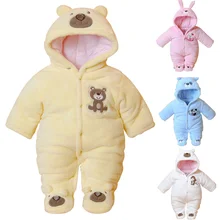 Winter Newborn Baby Romper Cartoon Hooded Baby Clothes Cotton Warm Infant Girls Jumpsuit Toddler Baby Boy Clothing 2017 newborn baby boy winter long sleeve cotton clothing toddler baby clothes romper warm cartoon jumpsuit for 0 12 months