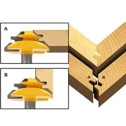 Mainpoint 45 фрезы градусов Фреза 1/4 дюйма хвостовик Деревообработка Tenon Деревянный настил Панель Деревообрабатывающие инструменты