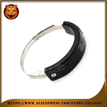 

For KAWASAKI Z125 125 Motorcycle Silencer Round Oval Exhaust Protector Protect Can Cover Fit scope 100mm-140mm logo black