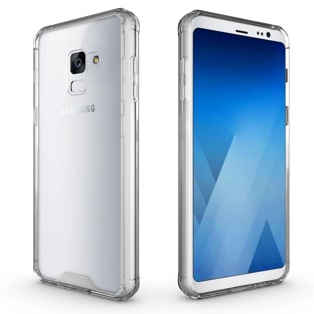 Для samsung Galaxy A8 2018 чехол Hybird Crystal футляр ТПУ антидетонационных протектор для a5 A530 |