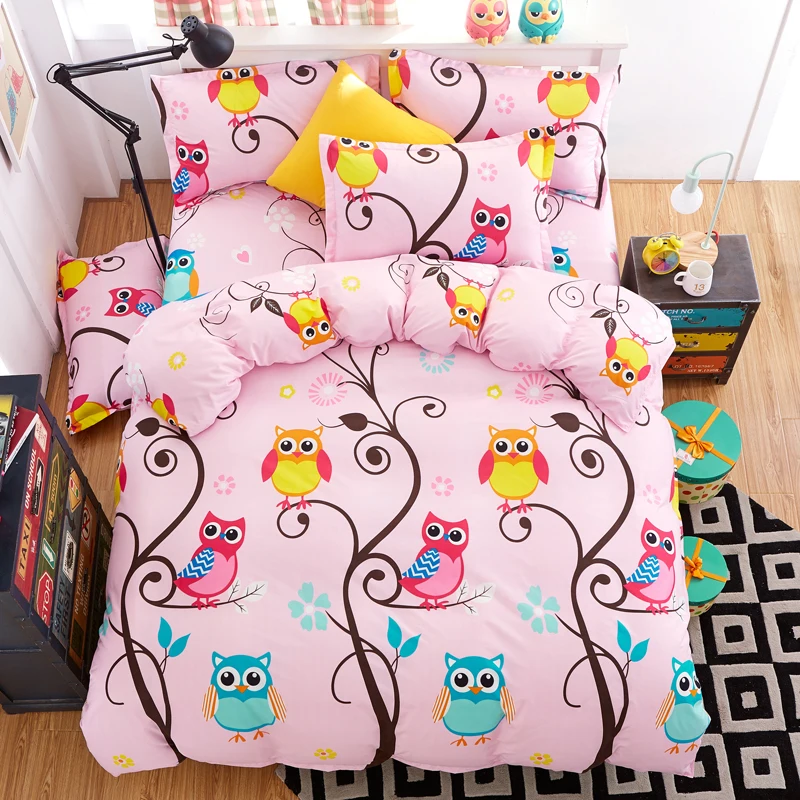 Solstice домашний текстиль милый кролик розовый постельное белье для детей подростков Комплект постельного белья для девочек двойной полный размер пододеяльник наволочка простыня - Цвет: 17