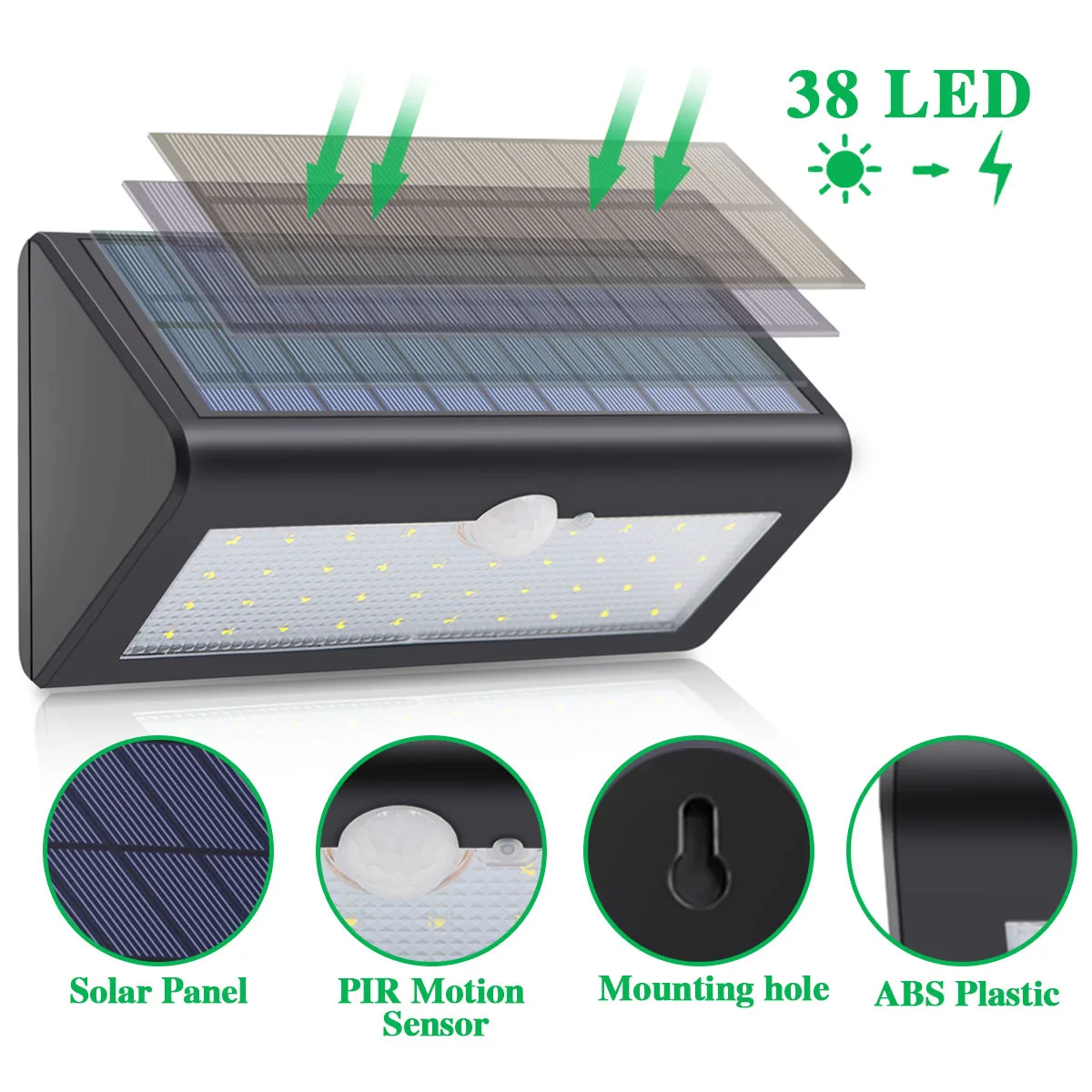 Sensor de Movimento Solar sem Fio Decoração do Jardim Solar ao ar Luzes de Rua Lâmpadas Leds Luminaria Solar Luz Livre Lâmpada Led 2 Peças 38 3 Sensor de movimento solar sem fio lâmpadas