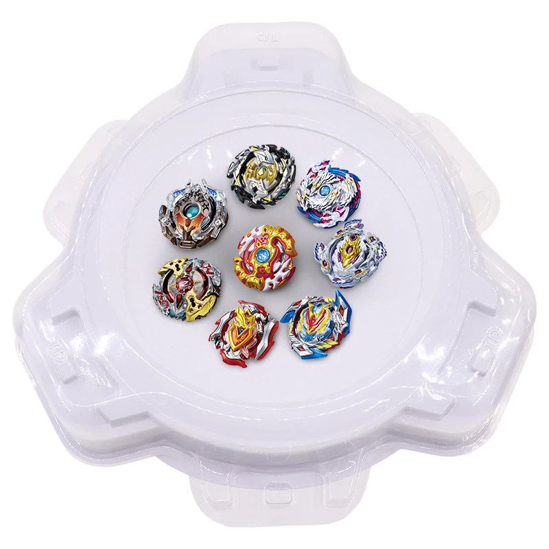 

8pcs/set Spin Tops Burst Set Plastic Arena Launcher Handle Metal Fusion 4D Toys For Children #F