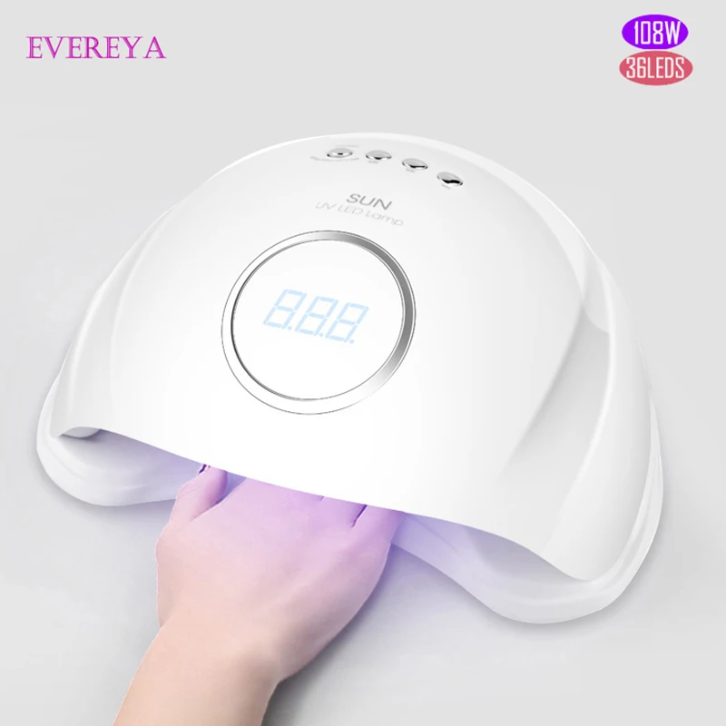 54 Вт/108 ВТ SUN X Мини Сушилка для ногтей ЖК дисплей 30 LED сушилка лампа УФ светодиодная