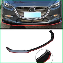 Car Styling For Mazda 3 M3 Axela 2014-2018 ABS Front Bumper Lower Grille Protector Plate Lip Cover Sticker Trim Decorative strip