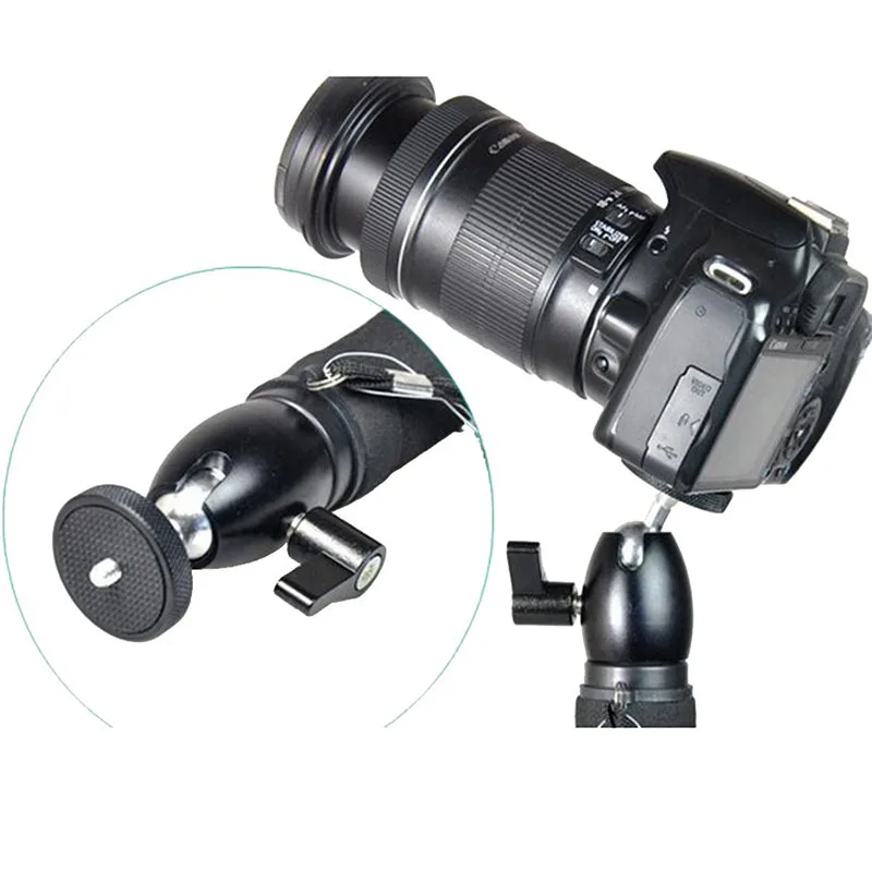 

Mini Ball Head Tripod Head DSLR DV Camera 360 Swivel Ballhead 1/4" Screw Mount Stand QF66