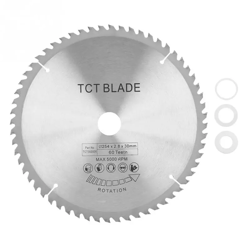 

Carbide Circular TCT Cutting Disc for Metal Wood Plastic 254*30mm 60 Teeth with 3 Washer