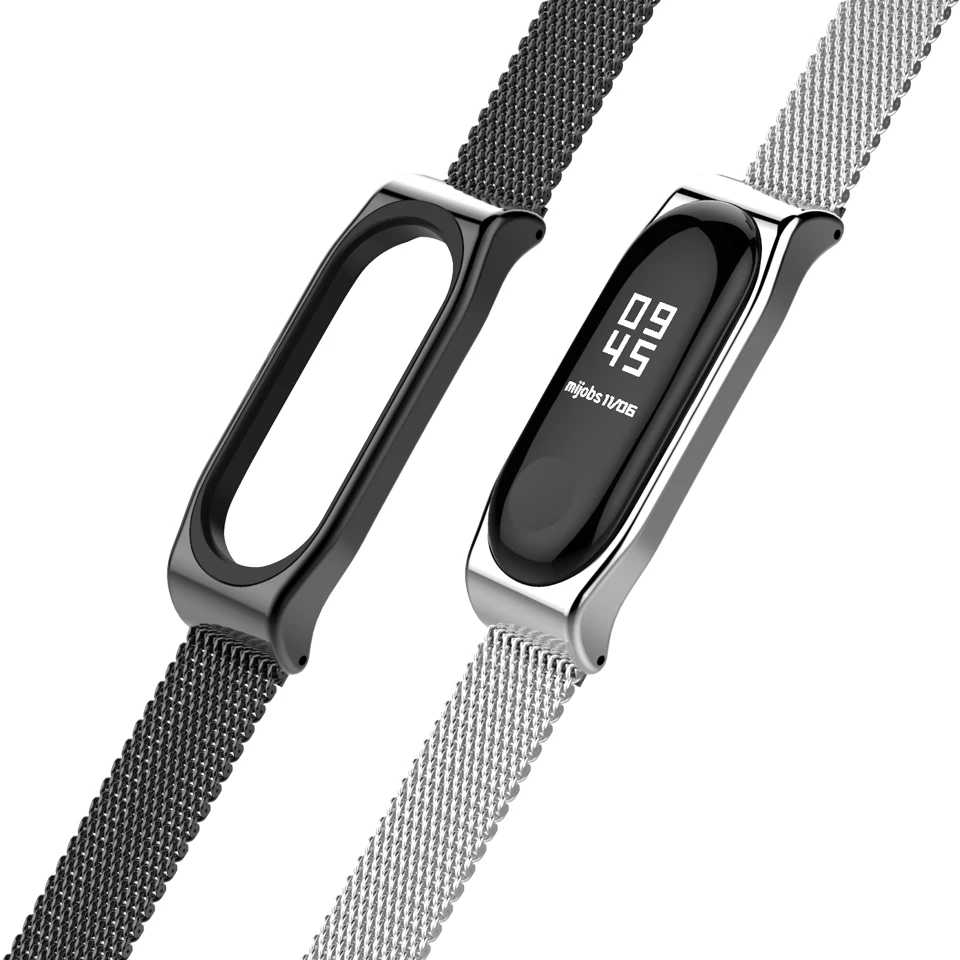 Mi jobs mi Band 4 металлический ремешок браслет из нержавеющей стали для Xiaomi mi Band 3 Смарт-часы браслет miband 4 Безвинтовой ремешок 3 ремешок