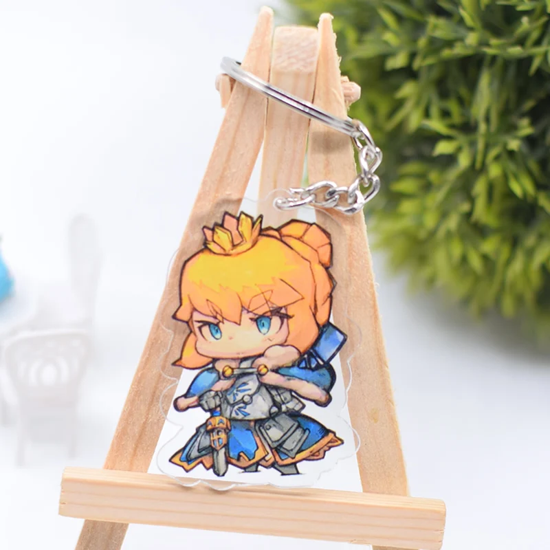 Fate Grand заказ брелок милый двухсторонний FGO Saber/Archer акриловая цепочка для ключей