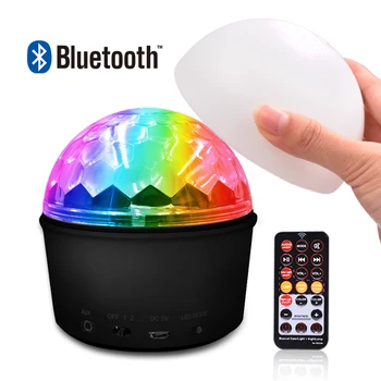 

Newest LED Disco Ball Light Lamp Bluetooth Speaker USB Music 9 Colors 9W Portable Mini Stage Light Party Lights With Remote