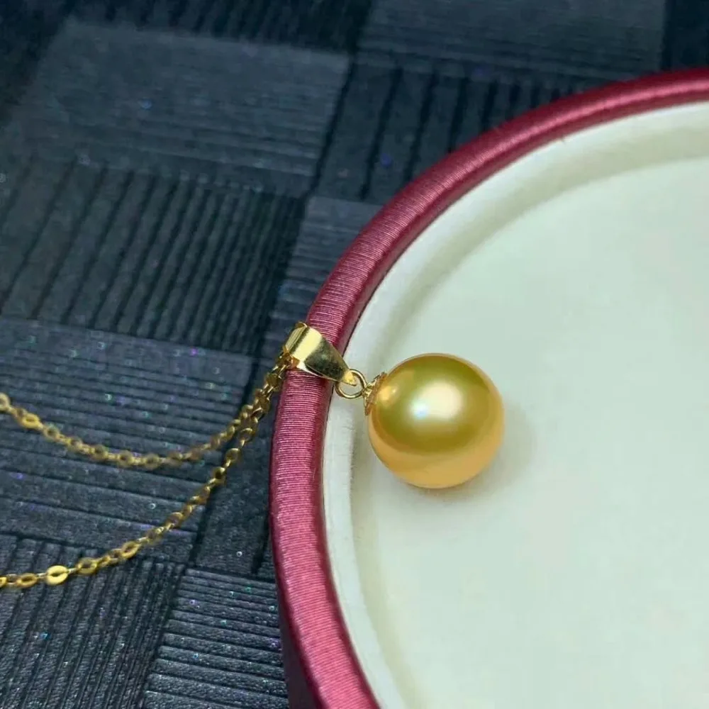 

shilovem 18k yellow gold real Natural pearls pendants fine Jewelry women trendy no necklace party new gift plant mymz8.5-922zz