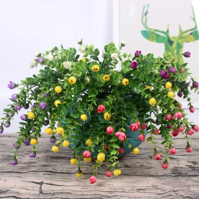 HI-Q-Mini-Rose-Artificial-Flower-30-Heads-Silk-flowers-Home-Decoration-Flores-Bouquet-For-Wedding