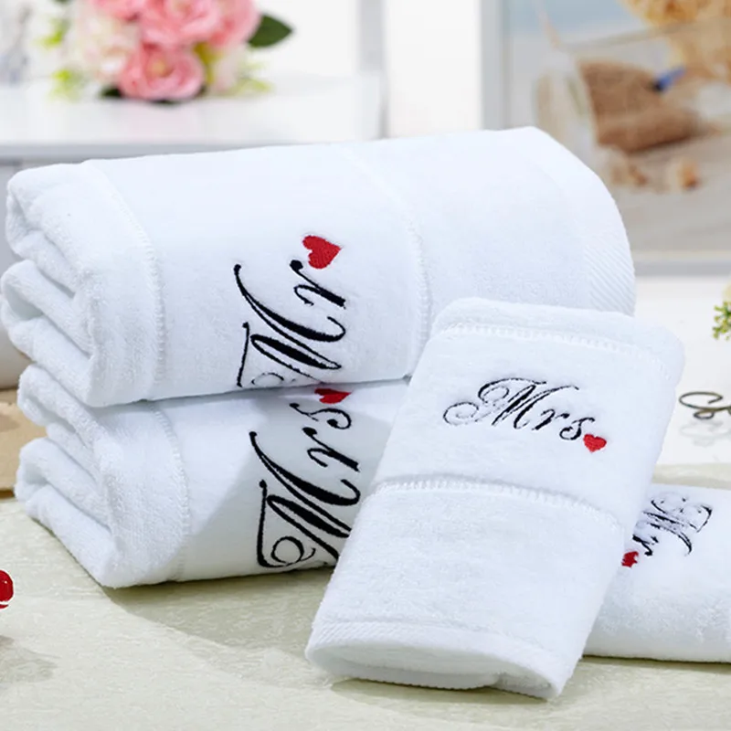 2pcs 450g 76*140cm Cotton Bath Towel Absorbent Wedding Present
