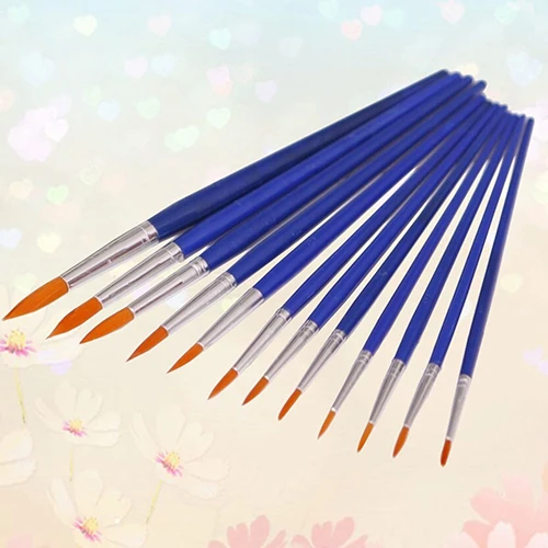 

12x Round Pointed Tip Nylon Hair Brush Artist Paint Water Color Painting Pens