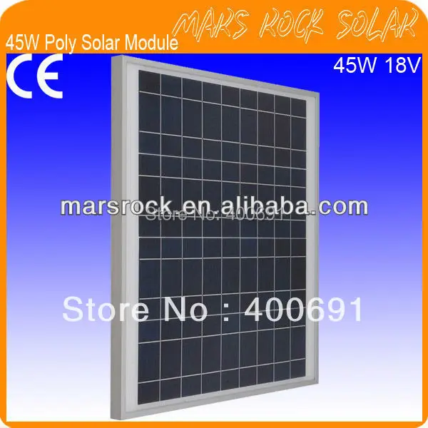 

45W 18V Poly Silicon PV Panel Nice Appearance, IP65 Waterproof, 80% Power Warranty within 25 years, Good Performance, CE,TUV,UL
