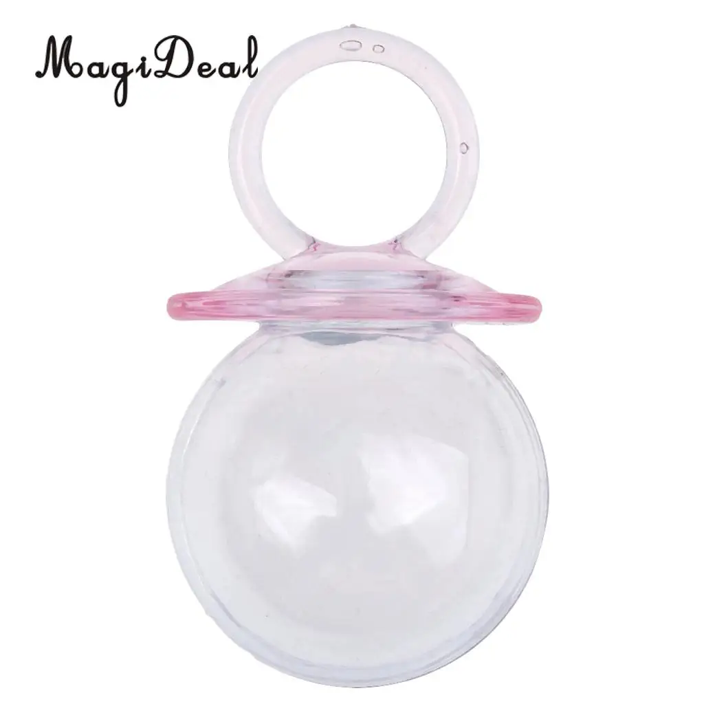 MagiDeal 12 Pcs/Lot Fillable Pacifier Shape Baby Shower Candy Sweet Box Bottle Birthday Party Favors Gifts Decor