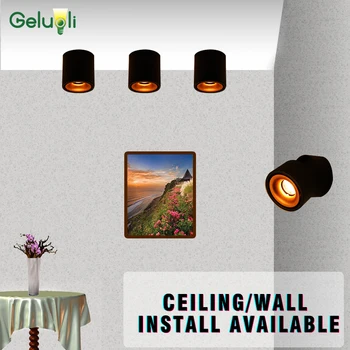 

360 Degree Rotating Indoor Ceiling Light, Surface Mounted Led Ceiling Down Light 5W,10W, Black and White Finished