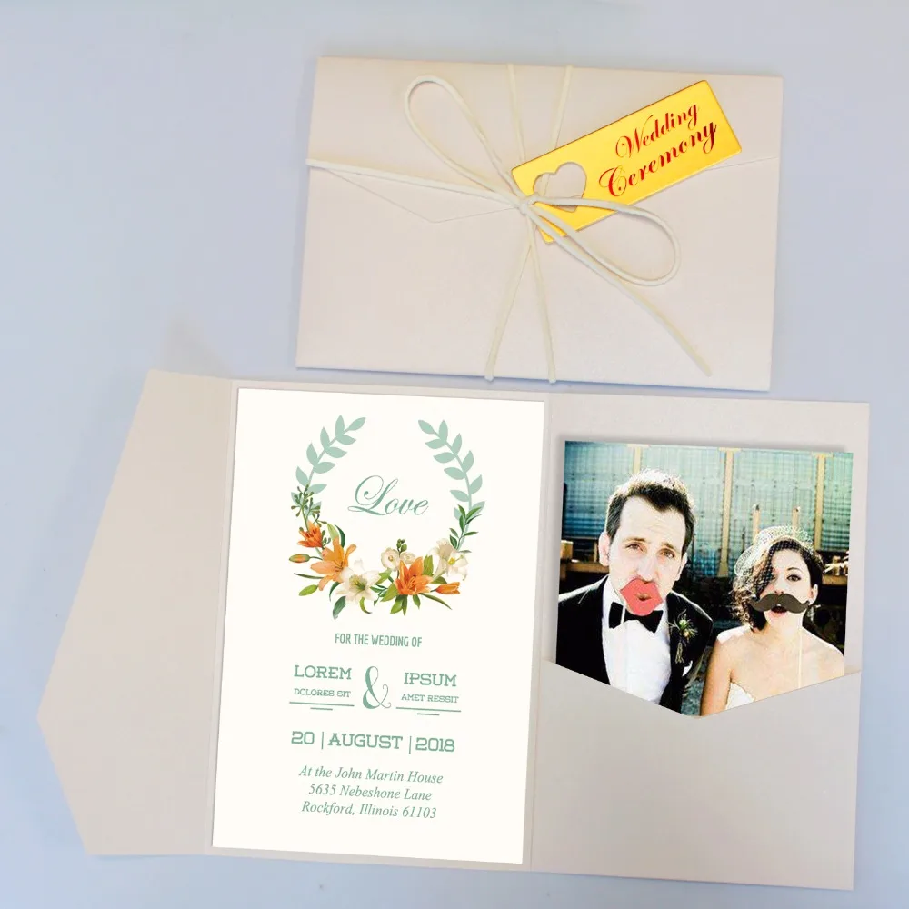 Romantic Wedding Invitations  Unique Invitation Card With Customized Wording