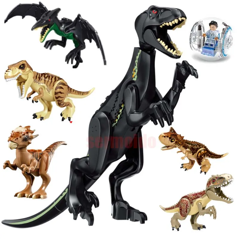 Jurassic Dinosaur World 2 Figure Building Block Bricks Toy Tyrannosaurus Rex Compatible with Legoings Dinosaur