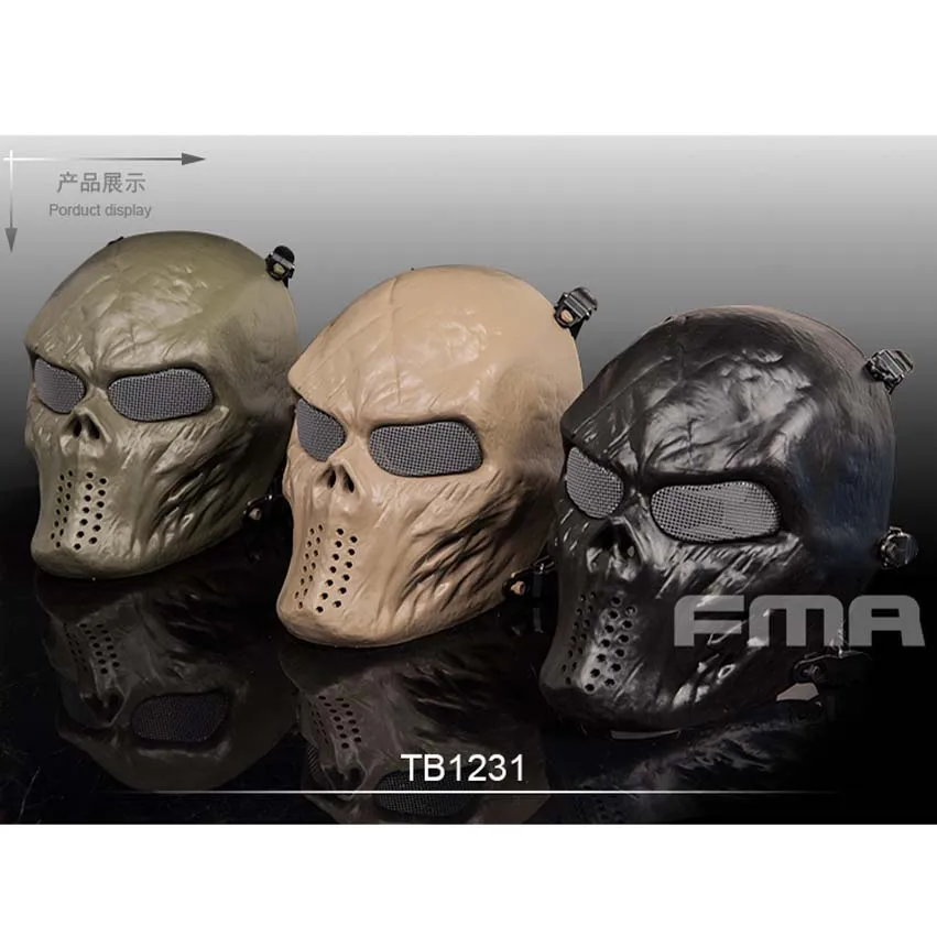 

FMA Tactical Military Skull Skeleton Full Face Ma sk of Terror Hunting Costume Party Halloween TB1231 BK/DE/OD