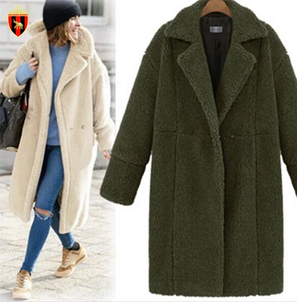 RICHARDROGER Women winter Leather non-original coat thicken warm artificial female Animal fur Coats and Jackets solid colo Coats