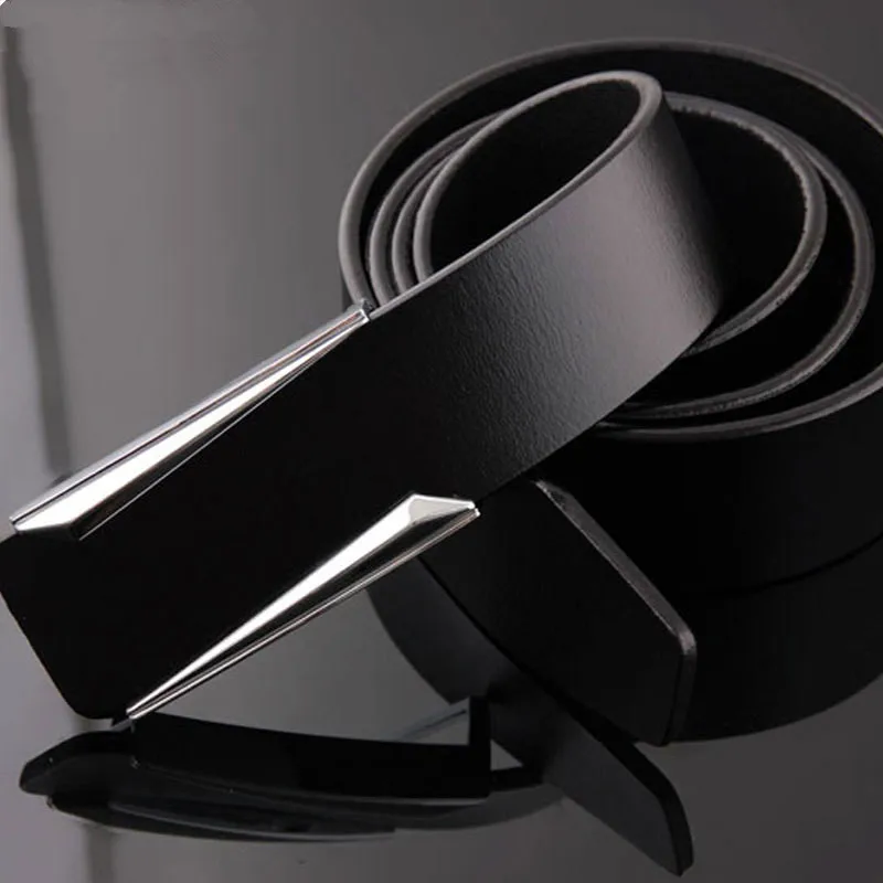 Left ROM High Quality Genuine Leather Man Belt Pure Cowhide Skin Strap