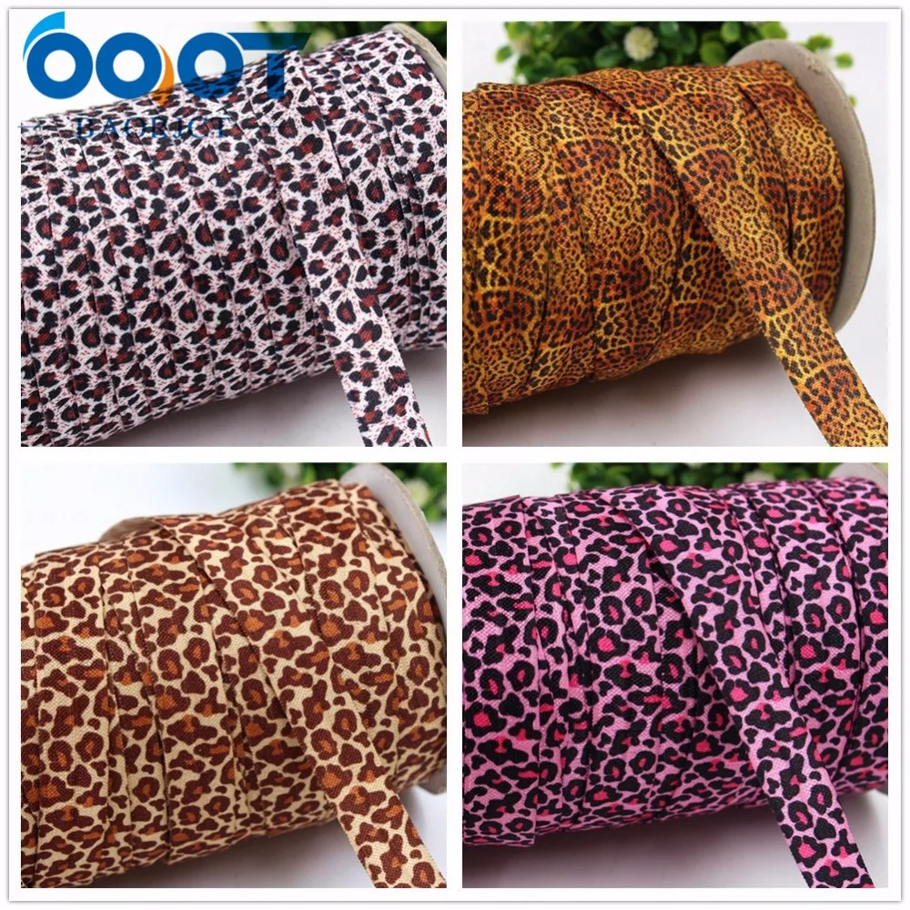 

OOOT BAORJCT 1752613,16MM Leopard elastic FOE ribbon,10yds DIY handmade Headdress accessories Rubber band decoration