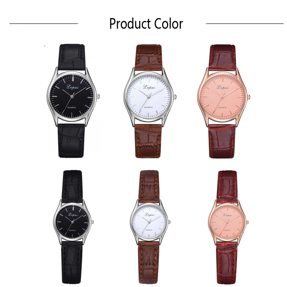 Lvpai брендовые парные часы, повседневные Черные кожаные кварцевые мужские спортивные часы для влюбленных, нарядные часы для мальчиков и девочек, наручные часы