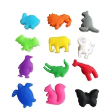 12 шт. животных силиконовые стекло вечерние маркер партии посвященный тег присоске вино этикетка для стекла es распознаватель маркер гаджет для бара