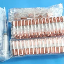 wholesale 1.2ML Empty Clear PET Lip Gloss Tubes Plastic Lip Balm Tube Lipstick Mini Sample Cosmetic Container With Rose Gold Cap