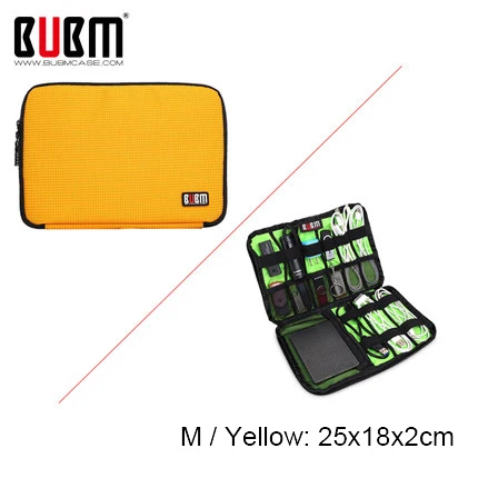BUBM USB Кабельный органайзер для путешествий Чехол для переноски цифровых гаджетов аксессуары для электроники держатель система комплект чехол для наушников сумка - Цвет: M Yellow