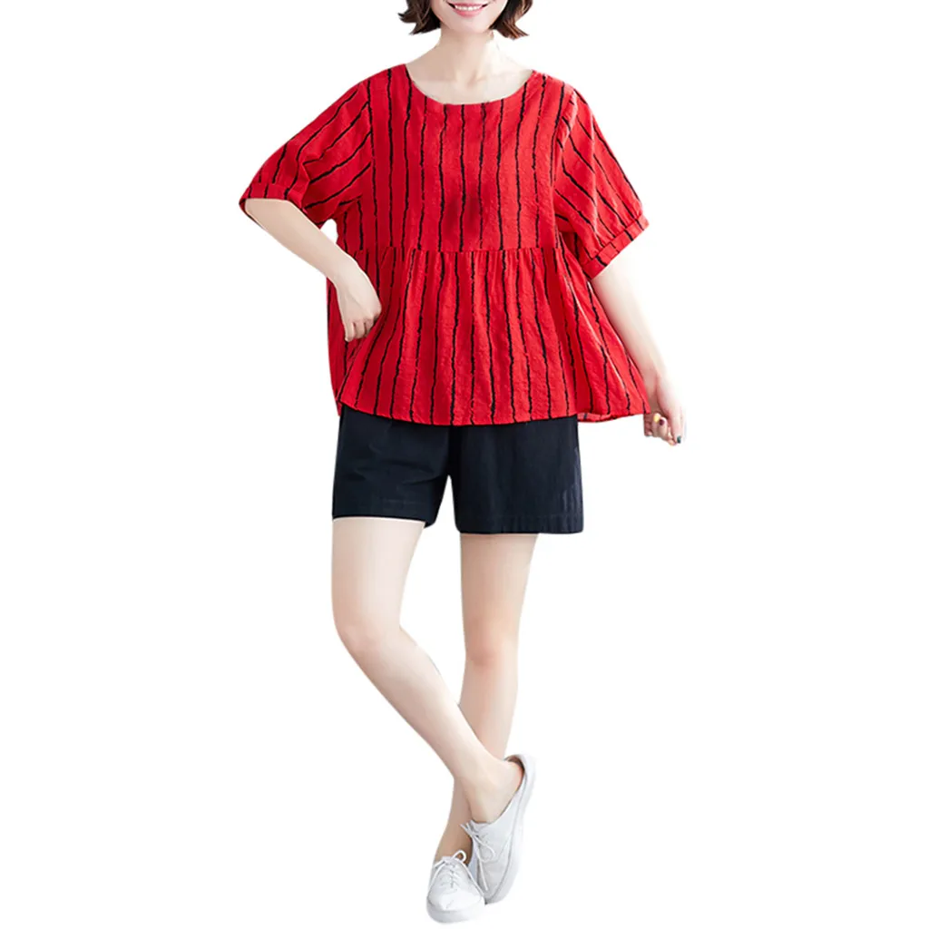 

Women Tshirts Summer Casual T Shirts Short Sleeve O-Neck Striped Print Top T Shirt Women tops mujer verano