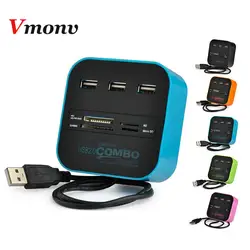 Vmonv мульти-функция USB Combo Expander высокая скорость USB 2,0 концентратор Универсальный micro sd TF устройство для чтения карт памяти для настольных ПК