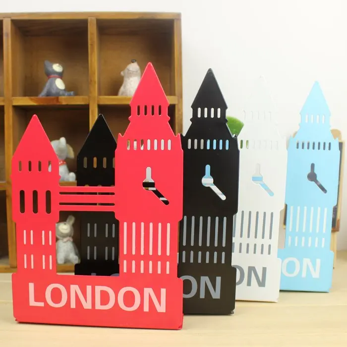 

1 Pair/Lot 4-Color Vintage Eruopean London Big Ben Bookend, SL00014