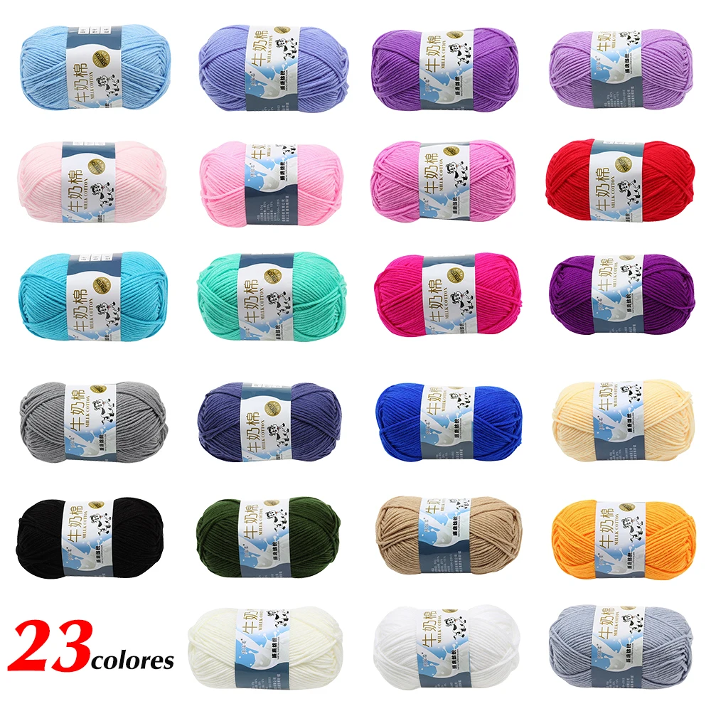 

Baby Milk Cotton Crochet Yarn For Knitting Wool Yarn Thick Chunky Yarn DIY Hand Knitting Kids Children Blanket Sweaters Hat