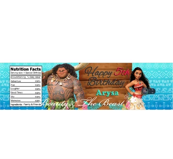 

Customized Personalized Moana Juice Water Bottle Labels Wrappers Baby Shower Party Supplies Birthday Party Decorations Kids