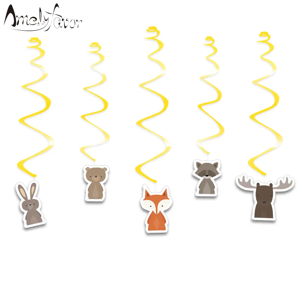 

Woodland Animal Theme Ceiling Hanging Swirl Decoration Woodland Animals Party Decorations Supplies Baby Shower Event Party NO.4
