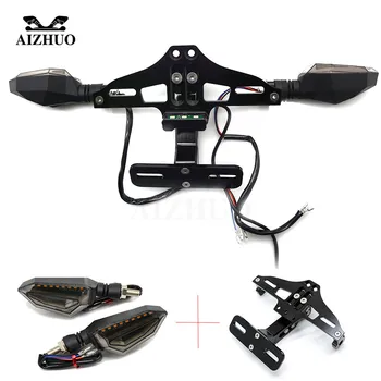

Motorcycle License Plate Holder LED Turn signal lights FOR yamaha mt07 yz 125 r25 mt 09 tracer r1 2004 2007 2008 2015 2016 2017