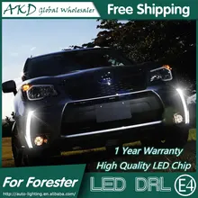 AKD автомобильный Стайлинг для Forester DRL- светодиодный фонарь DRL Cob светодиодный фонарь для бега светлые Противотуманные фары принадлежности для парковки