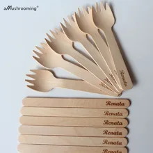 X100 персонализированные мини деревянные ложки лазерной гравировки палочки для мороженого на свадьбу для художественного оформления ногтей, ручная работа на заказ Мини-ложки Мороженое ложки