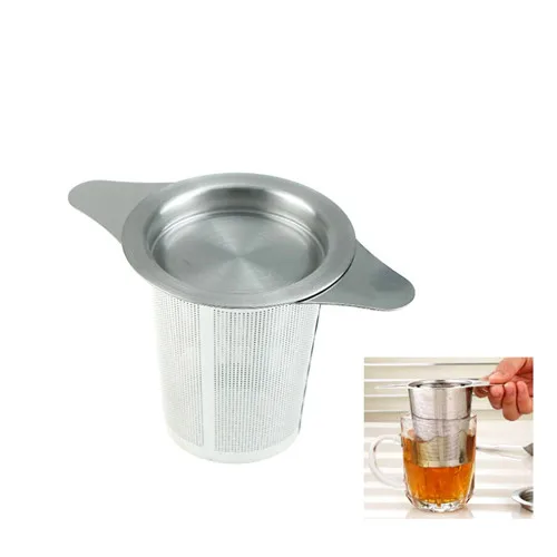 Stainless Steel Lid Tea and Coffee Filters for Loose with 2 Handles Tea Leaf Tea Infuser Basket