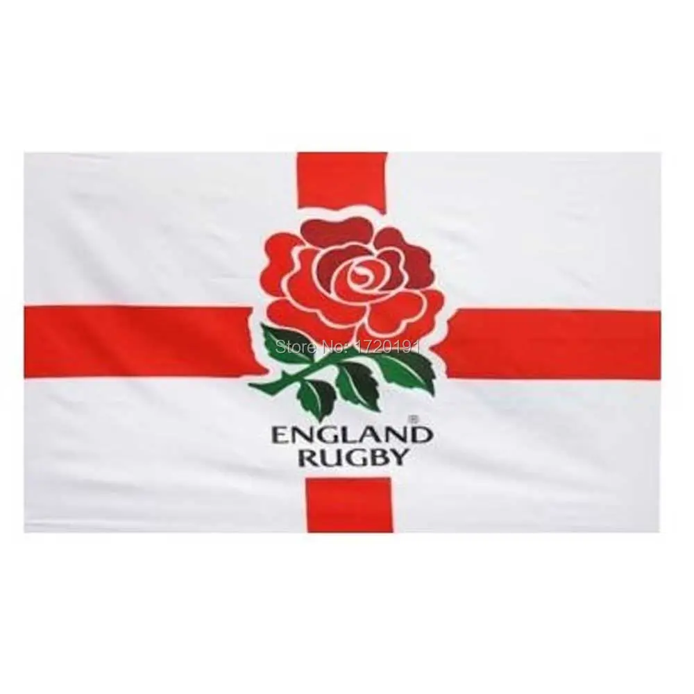 

Free shipping England's Rugby World Cup logo 5ftx3ft 100% Polyester two buckle