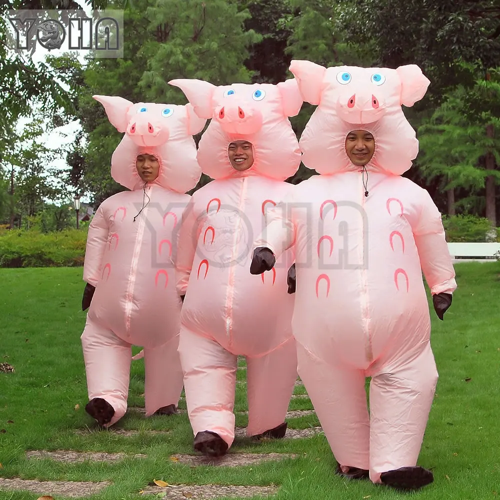 

Inflatable Pig Costume Adult Fancy Dress Cosplay Halloween Costume TREX Costume