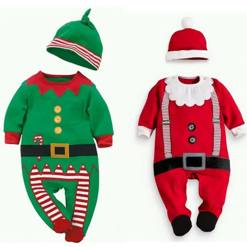 Kid-Christmas-Cosplay-Costumes-Santa-Claus-Christmas-Elf-Cosplay-Rompers-Hat-Set-Cute-Baby-Suit-Halloween