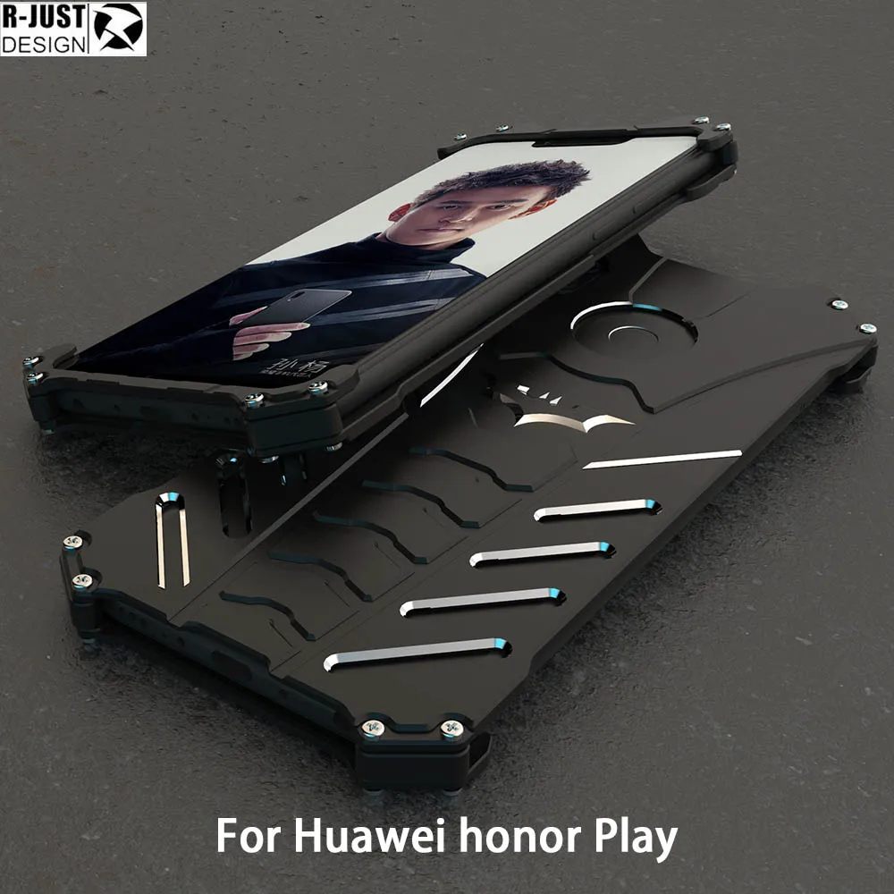 

R-JUST Case For Huawei honor play Nova 3 3I Metal Aluminum Heavy Duty Protection Shockproof Phone Cover Shell